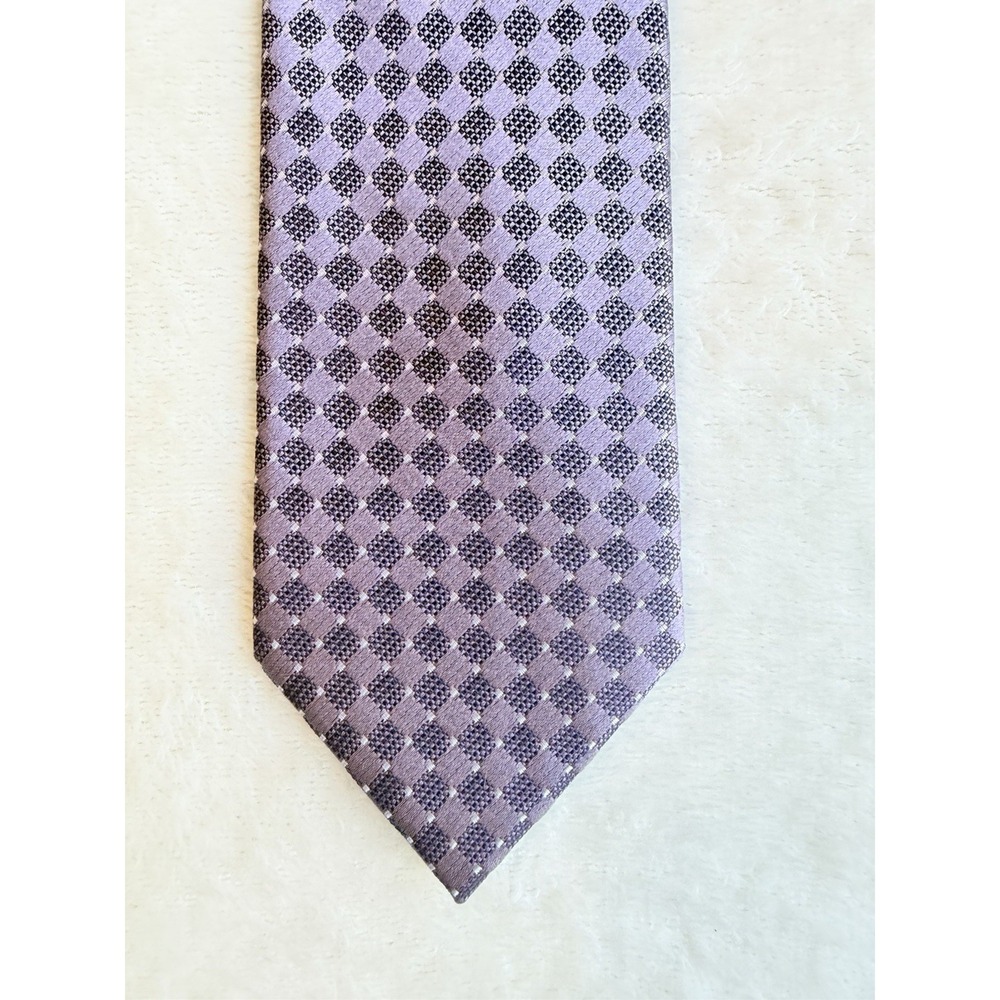 The Men's Store At Bloomingdale's Silk Purple Tie In A Geometric Pattern
